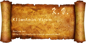 Klimstein Vince névjegykártya