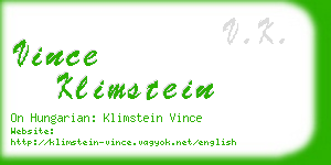 vince klimstein business card